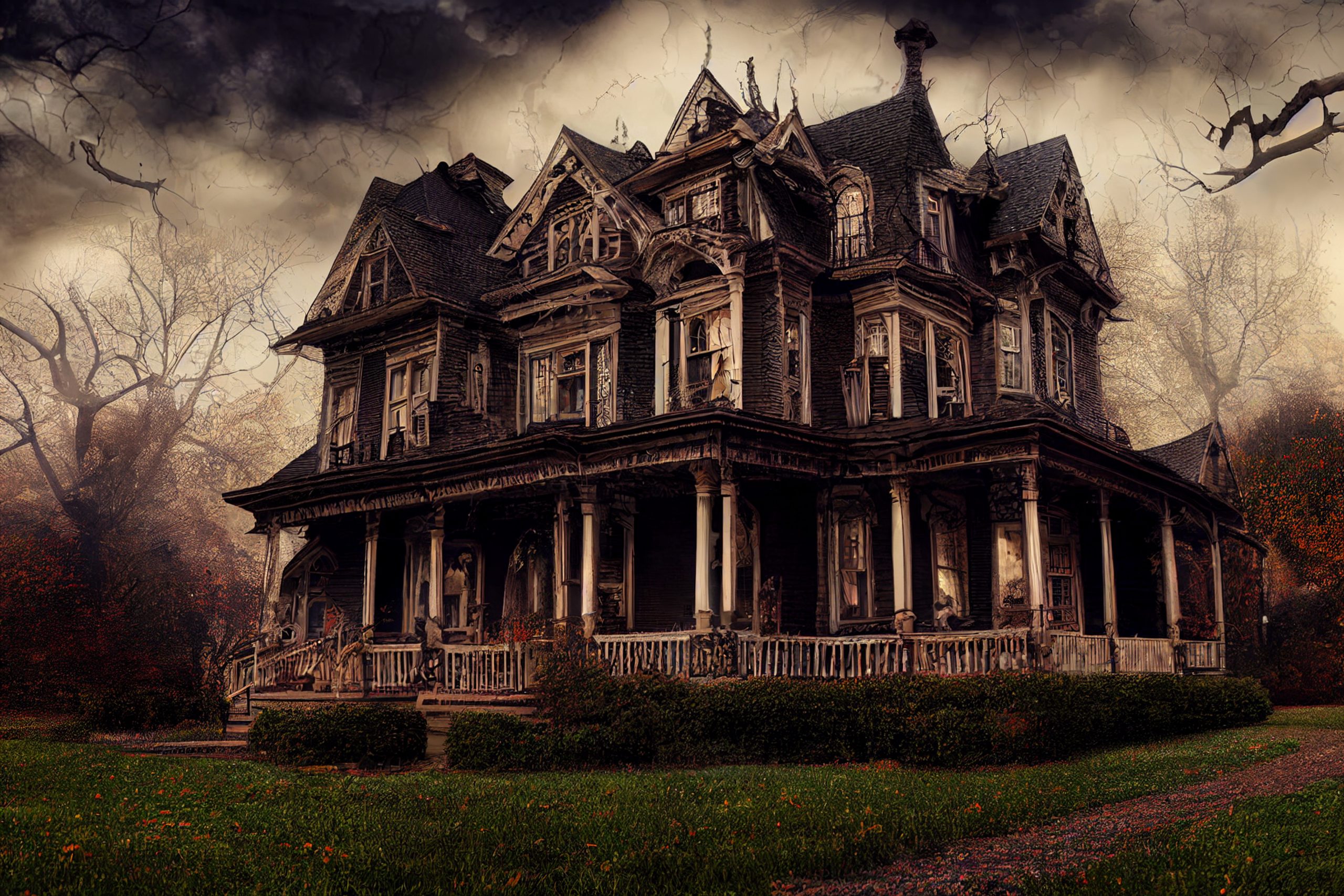Halloween American Victorian Spooky House